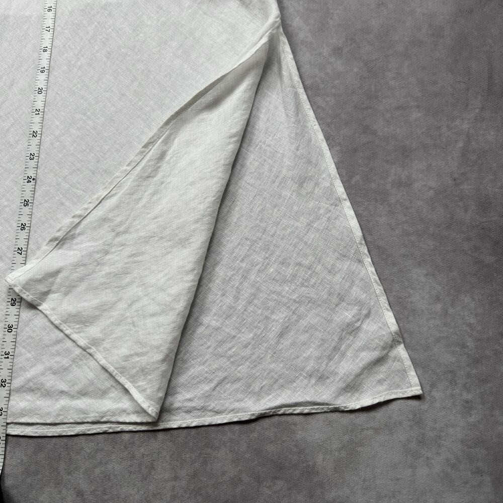 J Crew White 100% Linen Slip Skirt NWT Maxi Flounce Hem Pull On Half Lined Small - Picture 9 of 16
